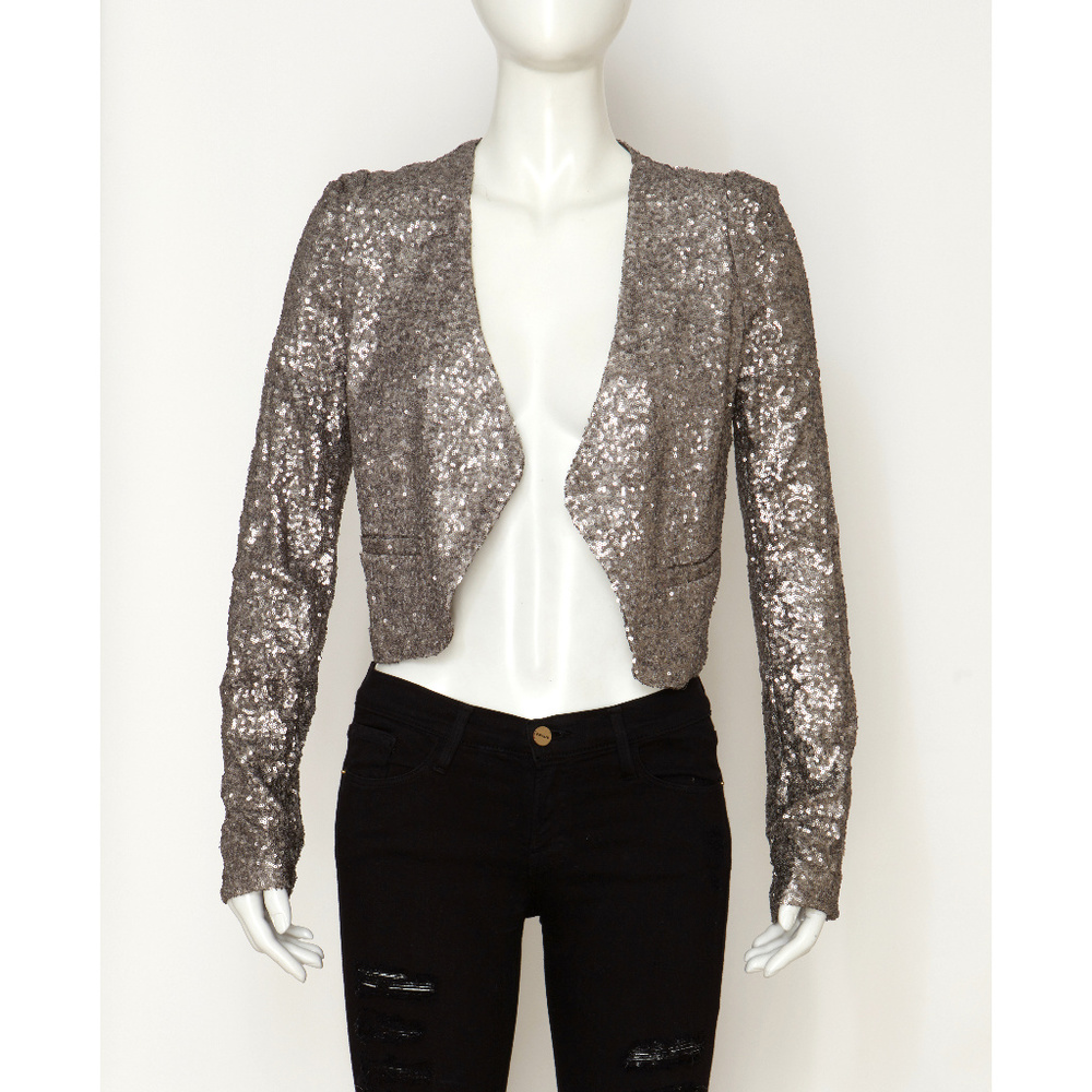 NWT Silver Sequin Jacket